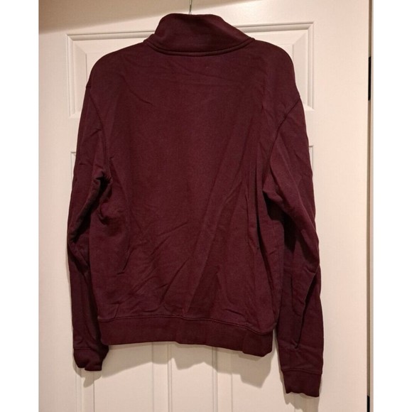 Victoria Secret PINK Women’s Small Quarter Zip Maroon Sweater Spell Out Size S - Picture 2 of 4